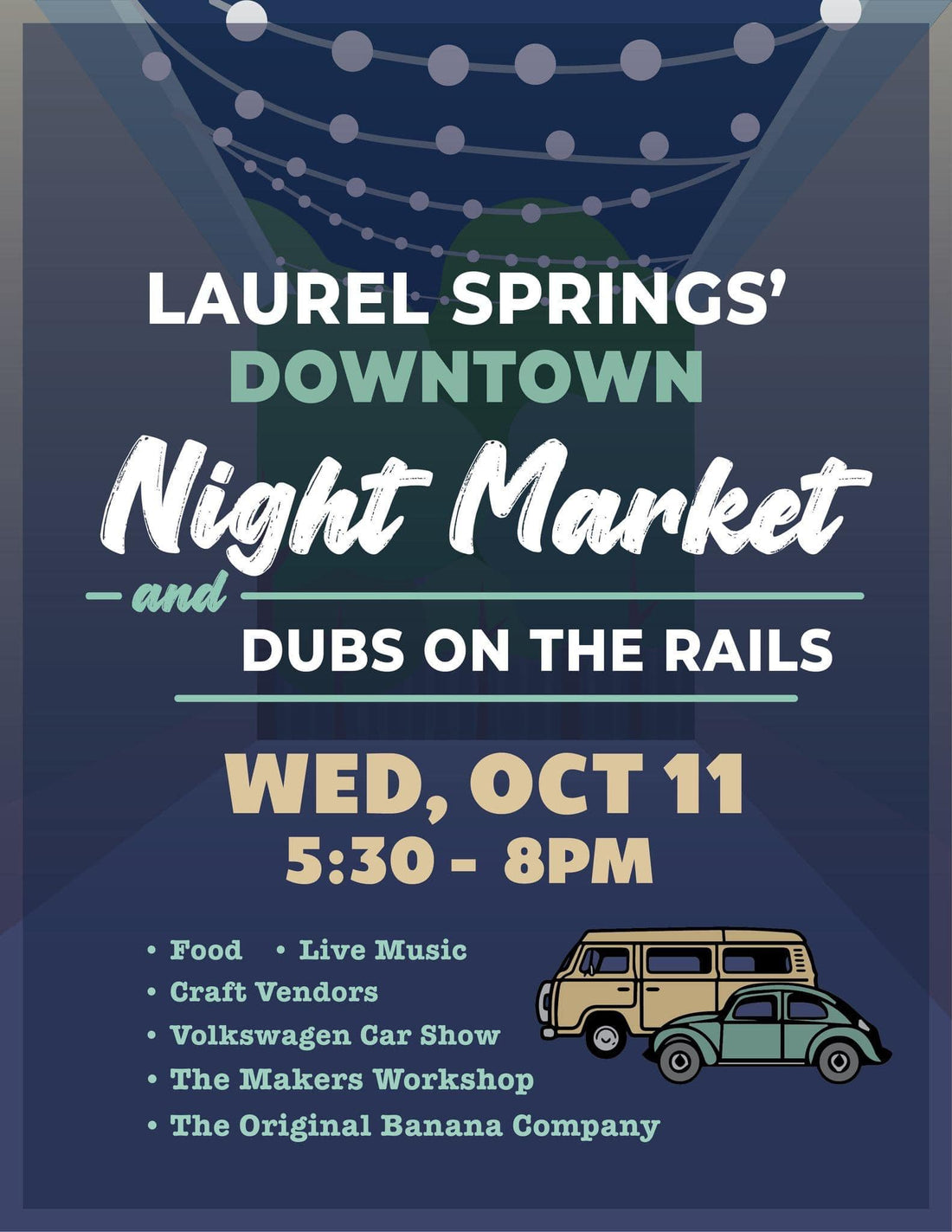 Laurel Springs' Downtown Night Market flyer